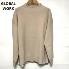 GLOBAL WORK グローバルワーク ニット セーター 長袖 L ベージュ