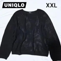 美品 3Dメッシュ クルーネックセーター 大きいサイズ UNIQLO 黒 匿名