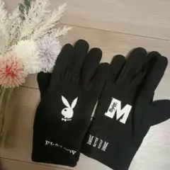 Playboy ブラック手袋 フリース素材