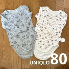 ユニクロ スヌーピー ベビー 長袖 ロンパース肌着 2枚セット 80