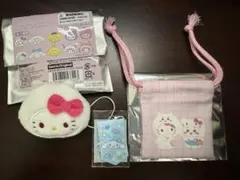 ちいかわ サンリオ シークレットヘアクリップ ハローキティとミニ巾着セット