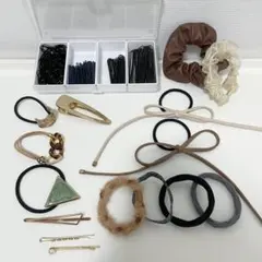 ヘアアクセサリー　ゴールド　ブラウン
