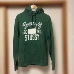 【国内正規品/L】00s OLD STUSSY カレッジロゴ パーカー緑フェード