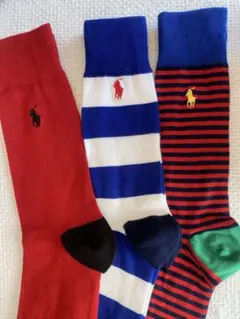 POLO ポロラルフローレンのメンズ用ソックス、2足セット新品、25〜27cm