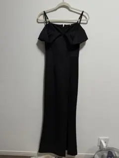 ブラックオフショルダーロングドレス