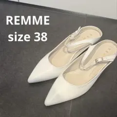 REMMEポインテッドミュールホワイト 38美品