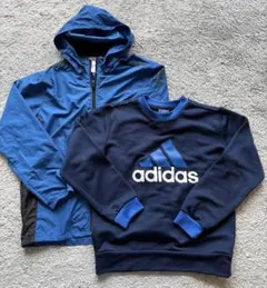 adidas アディダス 2点 ウインドブレーカー & トレーナー　140