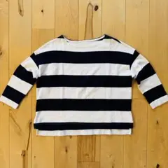 【美品】無印　七分袖 ボーダーTシャツ Sサイズ