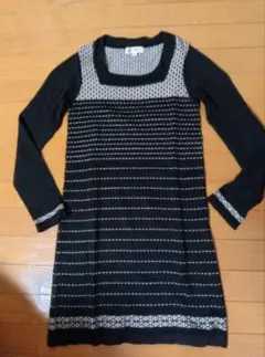 MICHEL KLEIN ストライプニットワンピース 38