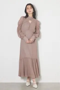 rienda ハイウエストレイヤードカットマーメイドワンピース M【即日発送】