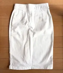 SpickandSpan ホワイト 白 タイトスカート デニム 膝丈 スリットのサムネイル