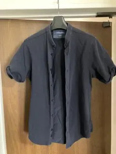 ZARA MAN 半袖シャツ ネイビー スリムフィットのサムネイル