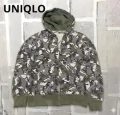 OLD UNIQLO ジップパーカー 迷彩 カモフラ archive 00s短丈
