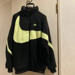 Nike ナイロンボアフリースジャケット リバーシブル　M ブラック/イエロー