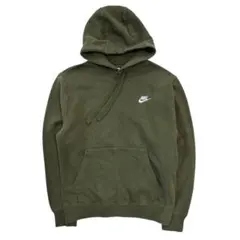 卑*呼様 NIKE M相当 スウォッシュ刺繍 パーカー カーキ 裏起毛 フーディ
