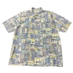 90s 柄シャツ　アンティークシャツ　総柄　日本製　古着　8dのサムネイル
