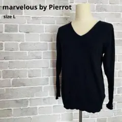 marvelous by Pierrot V領針織衫 L 黑色 毛衣C53