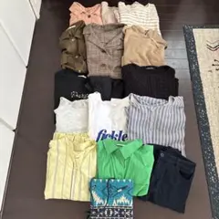 レディースお洋服まとめ売りLからL Lサイズゆったり系16点バックパンツあり