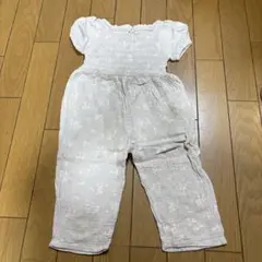 花柄オールインワン80サイズ 薄いピンク