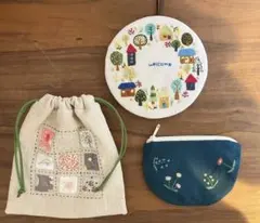 ななちゃん様 リクエスト 3点 まとめ商品　刺繍　巾着　ポーチ　インテリア