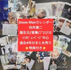 向井康二 SnowMan スノーマン カレンダー すのカレ 4年分 特典付
