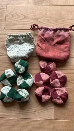 手作りお手玉と巾着袋セット