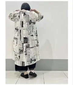 ✴︎試着のみ✴︎ 河谷シャツ 旅日和 フクロウと羊 ロングシャツ 