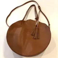 新品同様★アンソロポロジー★ショルダーバッグ　トート　丸　タッセル