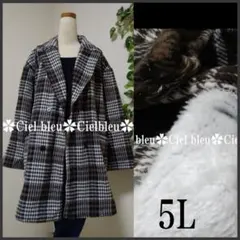 5L★カジュアルツイードチェック柄※内側総起毛ダブルチェスタージャケット