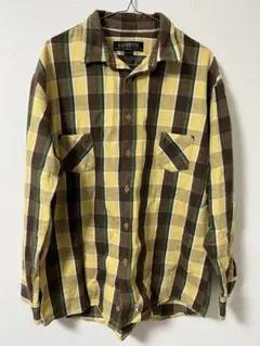 FAT チェックシャツ イエロー ブラウン グリーン 長袖シャツ ネルシャツ