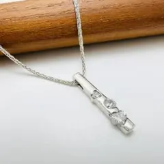STAR JEWELRY ネックレス バー　クリアストーン　ハート　925のサムネイル