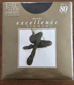 タイツL 〜LL 80デニール黒　カネボウ