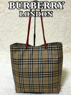 BURBERRY LONDON タータンチェック トートバッグ　ベージュ　良好