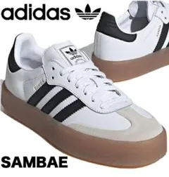 adidasSAMBAE ホワイト/ブラックスニーカーレディース24cm