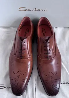 【新品未使用】サントーニ Santoni 紳士ドレスシューズ ブラウン　茶色のサムネイル