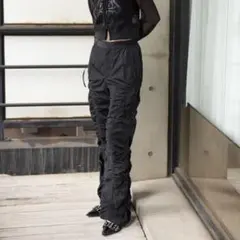 SLY スライ　アシンメトリー　ギャザーパンツ　ブラック　size1