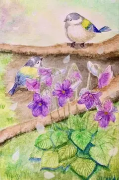 馬　馬の絵 桜 花の絵 テクスチャーアート さくら 馬 馬の絵 桜 花の絵 テクスチャーアート さくら - メルカリ
