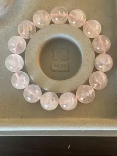 天然石ローズクォーツビーズブレスレット 18cm