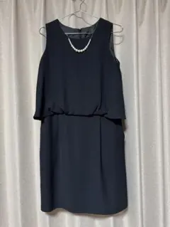 Pin’X レイヤードデザインドレス パール風ネックレス付き