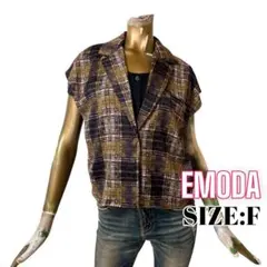 ⭐️A1028⭐️ EMODA ♥ お洒落 レイヤード風 リブ チェック シャツ