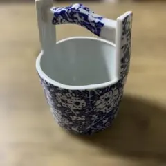 和レトロ★花柄★手付き★陶器★花器。インテリア