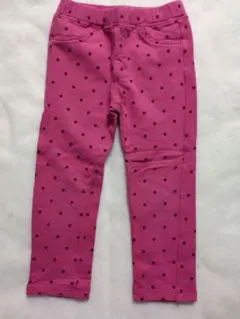 【UNIQLO】ピンク ドット柄 ストレッチパンツ 100cm