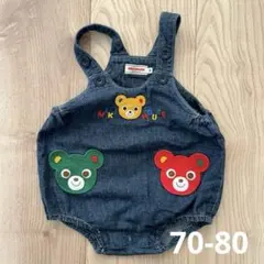 【匿名配送！】ミキハウス デニムロンパース S 70-80サイズ