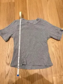 RETRO GIRL グレー リブ編み半袖Tシャツのサムネイル