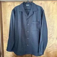 URBAN RESEARCH DOORS ダークグレー長袖オープンカラーシャツ