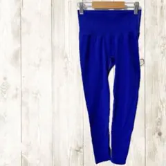 レギンス タイツ ハイウエスト ブルー 青 レディース ストライプ