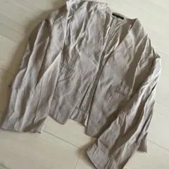 セオリー　リネン　ノーカラー　ジャケット　春夏用　ベージュ