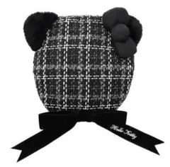 ハローキティ ベレー帽 ツイード ブラック USJ