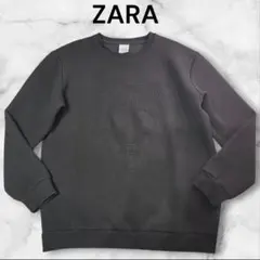 ZARA ザラ スカル エンボス スウェット トレーナー ブラック
