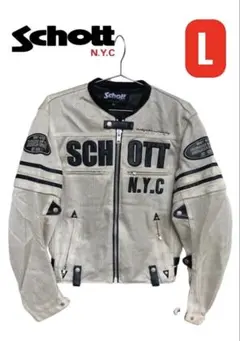 [訳あり] 新品 Schott シングルライダースジャケット クリーム/42のサムネイル